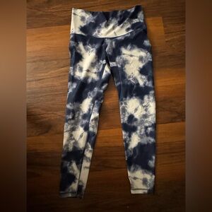 Tie-Dye Leggings - Blue and White